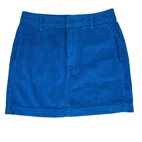 NWT BDG Urban Outfitters Wide Wale Corduroy Mini Skirt Blue Pockets Size Small - Picture 2 of 14